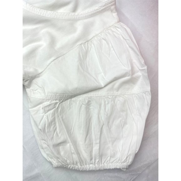 LOFT Women Puff Sleeve Mixed Media Top Large - Picture 4 of 15